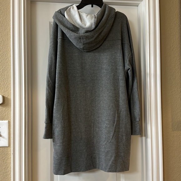 BOBI SOFT‎ LONG SPLIT HEM HOODIE - CHARCOAL Gray Size Small w/Pockets - Picture 5 of 9